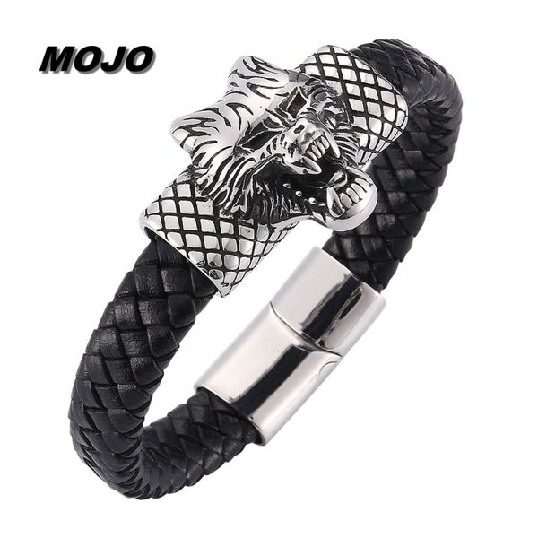 new punk style genuine leather stainless steel ravenous wolf charm bracelet, Golden;silver
new punk style genuine leather stainless steel ravenous wolf charm bracelet, Golden;silver