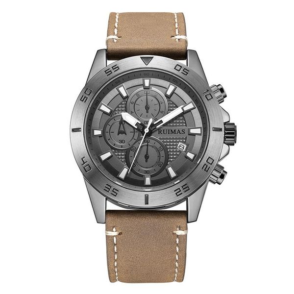 wristwatches brand ruimas gray dial quartz watches men luxury chronograph watch man leather army sports wristwatch relogios masculino 57, Slivery;brown
wristwatches brand ruimas gray dial quartz watches men luxury chronograph watch man leather army sports wristwatch relogios masculino 57, Slivery;brown