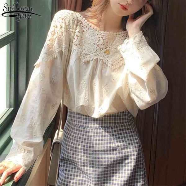 plus size spring lace women blouse o neck crochet hollow stitching shirt korean style apricot gentle long sleeve 13354 210521, White
plus size spring lace women blouse o neck crochet hollow stitching shirt korean style apricot gentle long sleeve 13354 210521, White