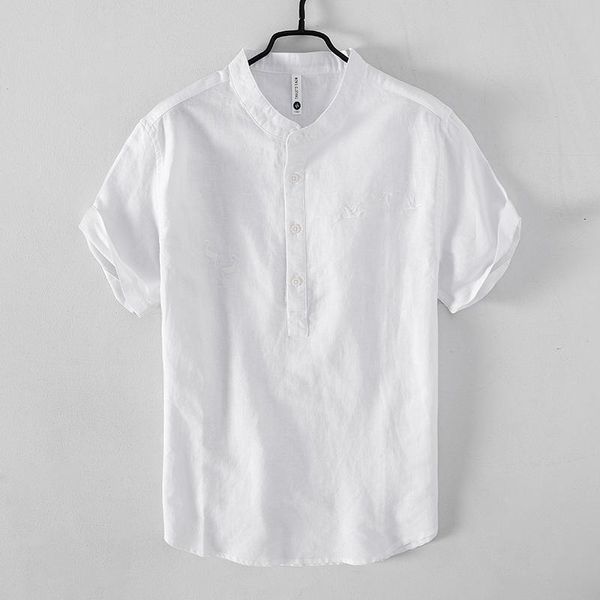 men's casual shirts 2021 style italy suehaiwe's brand linen men stand collar short-sleeved shirt for camisa chemise mens, White;black
men's casual shirts 2021 style italy suehaiwe's brand linen men stand collar short-sleeved shirt for camisa chemise mens, White;black