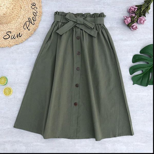 autumn elegant elastic waist women skirts buttons bow stretched with pocket solid color, Black
autumn elegant elastic waist women skirts buttons bow stretched with pocket solid color, Black