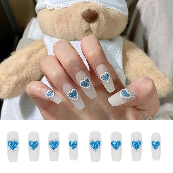 false nails 24pcs/box fashion long ballerina with blue glitter heart design full cover nail tips manicure patches press on, Red;gold
false nails 24pcs/box fashion long ballerina with blue glitter heart design full cover nail tips manicure patches press on, Red;gold