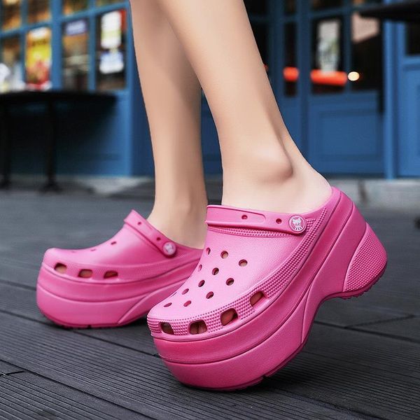 sandals brangdy ladies high heels hole summer thick-soled garden shoes beach slippers fashion, Black
sandals brangdy ladies high heels hole summer thick-soled garden shoes beach slippers fashion, Black