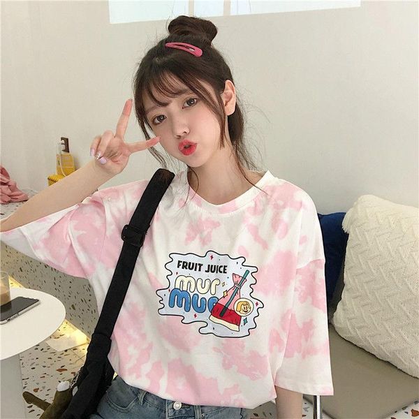 women's t-shirt japanese tie-dye female 2021 salt loose korean version ins tide harajuku style student hong kong-style half-sleeved top, White
women's t-shirt japanese tie-dye female 2021 salt loose korean version ins tide harajuku style student hong kong-style half-sleeved top, White