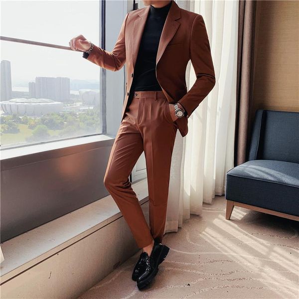 men's suits & blazers 2021 jacket+pant handsome double-split two-button solid-color suit two-piece, White;black
men's suits & blazers 2021 jacket+pant handsome double-split two-button solid-color suit two-piece, White;black