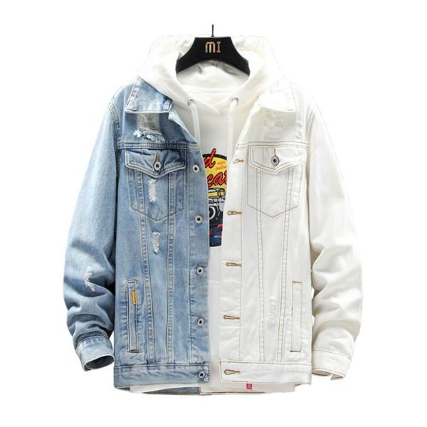 men's jackets men streetwear blue white two-tone patchwork slim fit jean motorcycle man hip hop cotton casual denim coats, Black;brown
men's jackets men streetwear blue white two-tone patchwork slim fit jean motorcycle man hip hop cotton casual denim coats, Black;brown