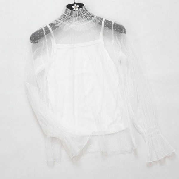 women summer flare sleeve embroidery polka dot lace voile basic ruffles shirt vintage slim mesh gauze pullover tulle blouse women's bl, White
women summer flare sleeve embroidery polka dot lace voile basic ruffles shirt vintage slim mesh gauze pullover tulle blouse women's bl, White