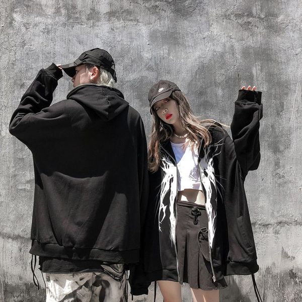 women's hoodies & sweatshirts punk graphic print zipper ribbon hooded hoodie woman casual black cool oversize coat fashion sweatshirt s
women's hoodies & sweatshirts punk graphic print zipper ribbon hooded hoodie woman casual black cool oversize coat fashion sweatshirt s
