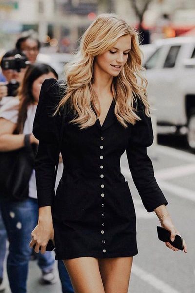 women dress custom made flared sleeves single button blazer elegant fashion streetwear poshoot slim fit jacket women's suits & blazers, White;black
women dress custom made flared sleeves single button blazer elegant fashion streetwear poshoot slim fit jacket women's suits & blazers, White;black