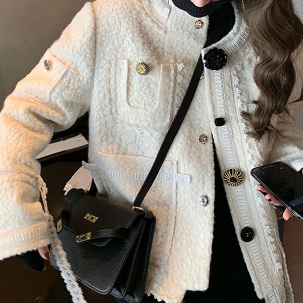 designerw huahua family small fragrance wind lace coat women's short autumn winter loose celebrity jacket alencaiga, Black
designerw huahua family small fragrance wind lace coat women's short autumn winter loose celebrity jacket alencaiga, Black
