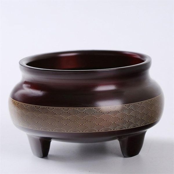 fragrance lamps three-legged incense burner without cover pure copper carved wave pattern censer creative decoration home aromatherapy stove 
fragrance lamps three-legged incense burner without cover pure copper carved wave pattern censer creative decoration home aromatherapy stove