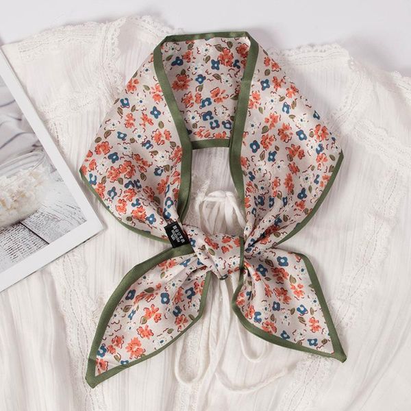 scarves small floral print silk scarf women skinny neck scarfs ribbon female kerchief fashion lady hair band tie neckerchief, Blue;gray 
scarves small floral print silk scarf women skinny neck scarfs ribbon female kerchief fashion lady hair band tie neckerchief, Blue;gray