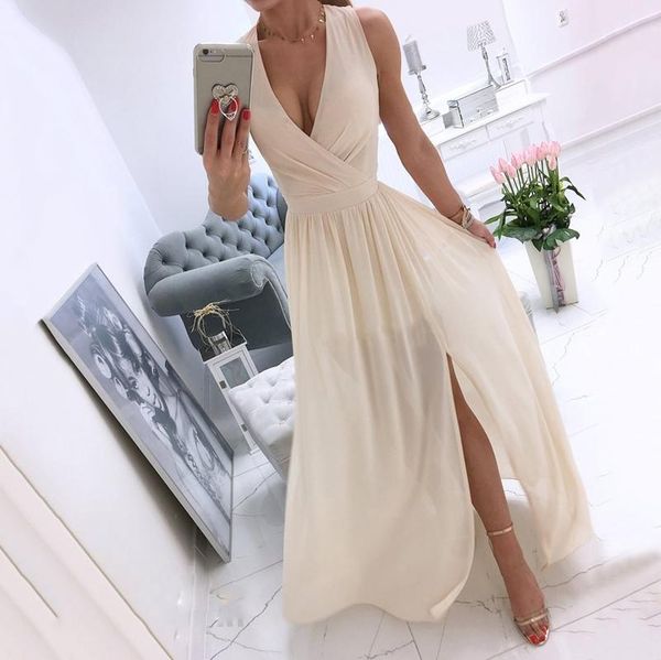 casual dresses for women 2021 beach v-neck dress split solid summer party a-line maxi formal vestido de mujer, Black;gray
casual dresses for women 2021 beach v-neck dress split solid summer party a-line maxi formal vestido de mujer, Black;gray