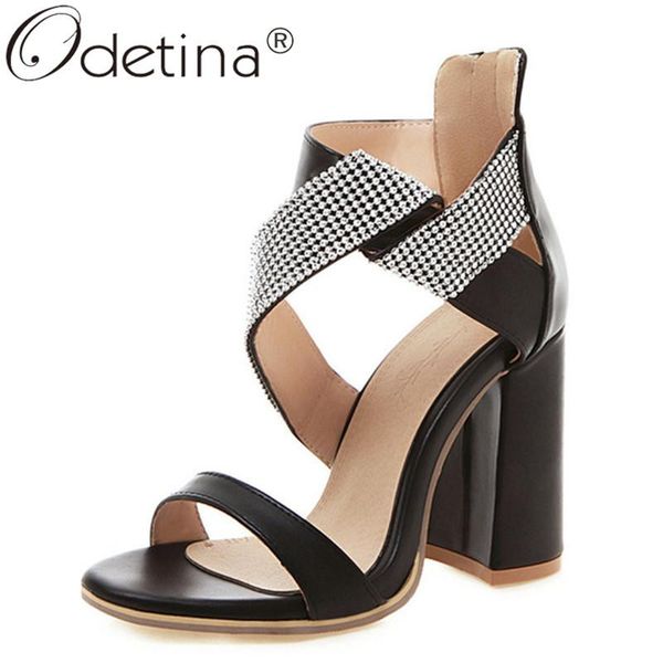 dress shoes odetina women fashion block thick high heel sandals ladies vintage round toe non-slip back zipper crystal casual, Black
dress shoes odetina women fashion block thick high heel sandals ladies vintage round toe non-slip back zipper crystal casual, Black