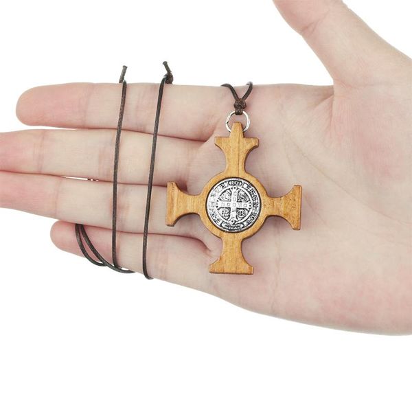 pendant necklaces 5pcs wood st benedict exorcism medal necklace catholic roman cross demon protection rope chain prayer jewelry, Silver
pendant necklaces 5pcs wood st benedict exorcism medal necklace catholic roman cross demon protection rope chain prayer jewelry, Silver