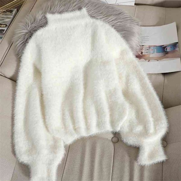 autumn winter women's sweater korean solid color pullover short lantern sleeve loose thick knitted ll824 210506, White
autumn winter women's sweater korean solid color pullover short lantern sleeve loose thick knitted ll824 210506, White