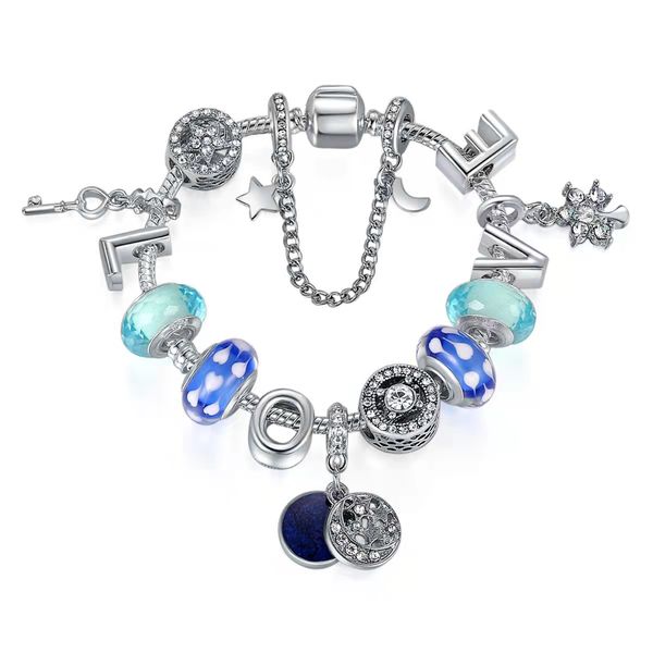 16-21cm charm bracelets blue starry sky pendant charms bead fit silver snake chain bangle girlfriend children gift diy jewelry accessories, Golden;silver
16-21cm charm bracelets blue starry sky pendant charms bead fit silver snake chain bangle girlfriend children gift diy jewelry accessories, Golden;silver