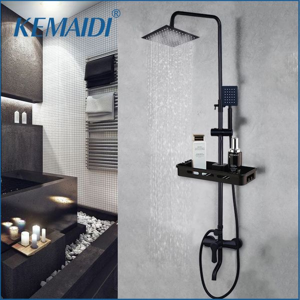 kemaidi matte black rainfall shower faucet set single lever bathtub shower mixer faucet & storage shelf shower mixer water tap
kemaidi matte black rainfall shower faucet set single lever bathtub shower mixer faucet & storage shelf shower mixer water tap
