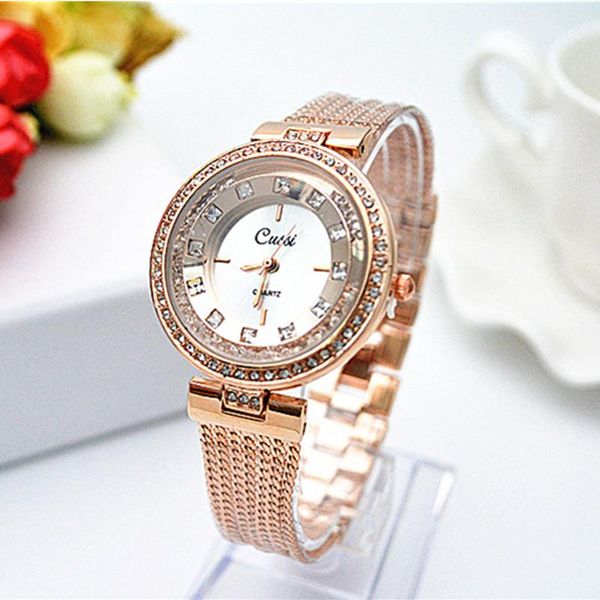 wristwatches cussi brand rose gold bracelet watch women watches luxury diamond women's ladies clock montre femme, Slivery;brown
wristwatches cussi brand rose gold bracelet watch women watches luxury diamond women's ladies clock montre femme, Slivery;brown