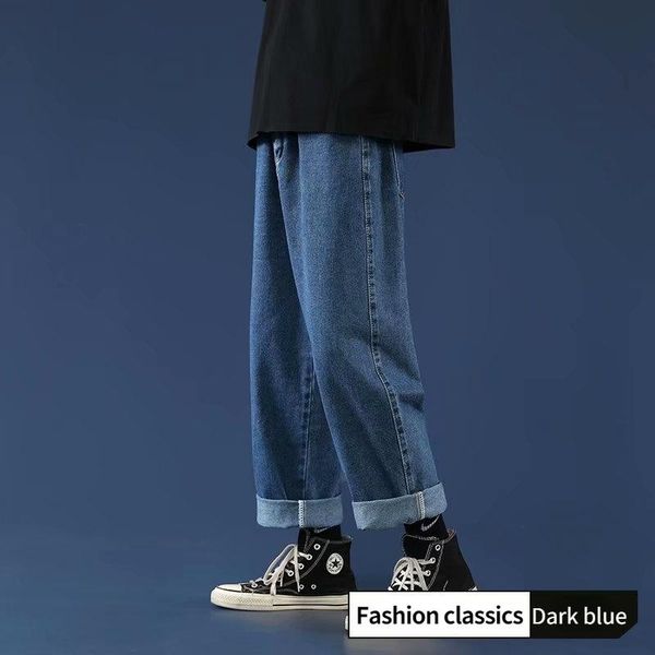 men's jeans houzhou baggy classic denim pants trousers male wide leg loose korean fashion men streetwear, Blue
men's jeans houzhou baggy classic denim pants trousers male wide leg loose korean fashion men streetwear, Blue