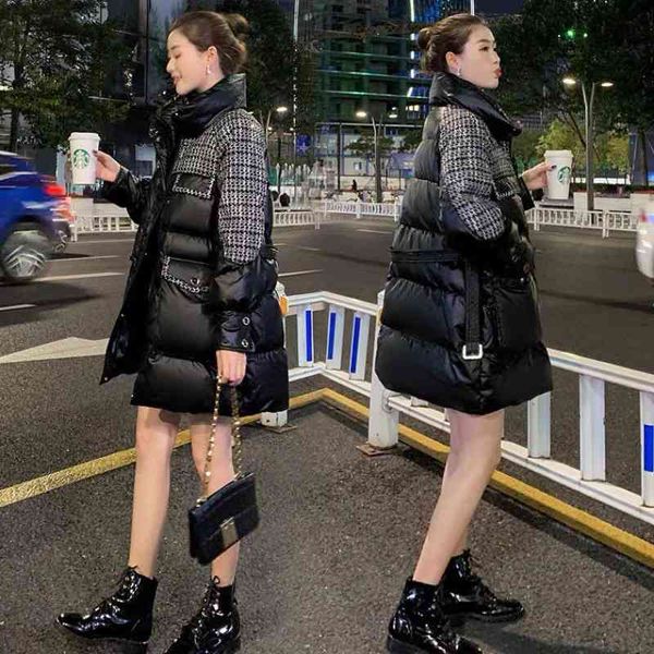 xiaoxiangfeng women's section 2021 new winter white duck down fashion medium and long splicing jacket trend, Black
xiaoxiangfeng women's section 2021 new winter white duck down fashion medium and long splicing jacket trend, Black