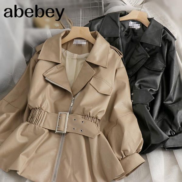 solid color faux leather pu coat korean style turn-down collar slim outwear full autumn women jacket with belt women's jackets, Black;brown
solid color faux leather pu coat korean style turn-down collar slim outwear full autumn women jacket with belt women's jackets, Black;brown