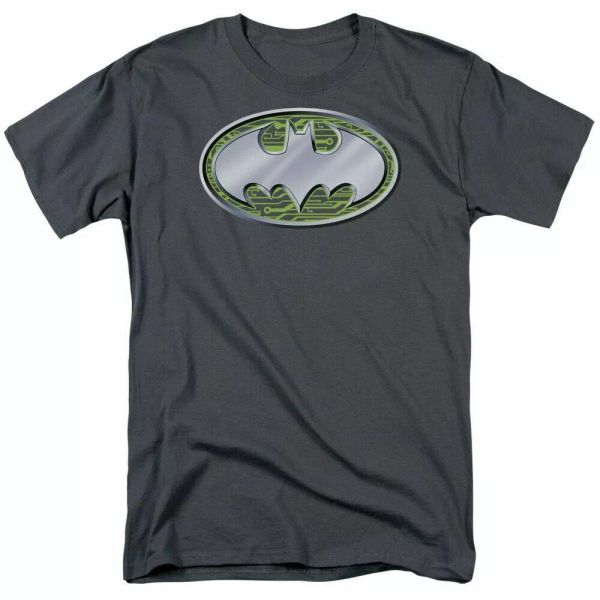 DC Batman Circuits Logo T Shirt Mens Licensed DC Comics Tee Charcoal, White;black 
DC Batman Circuits Logo T Shirt Mens Licensed DC Comics Tee Charcoal, White;black