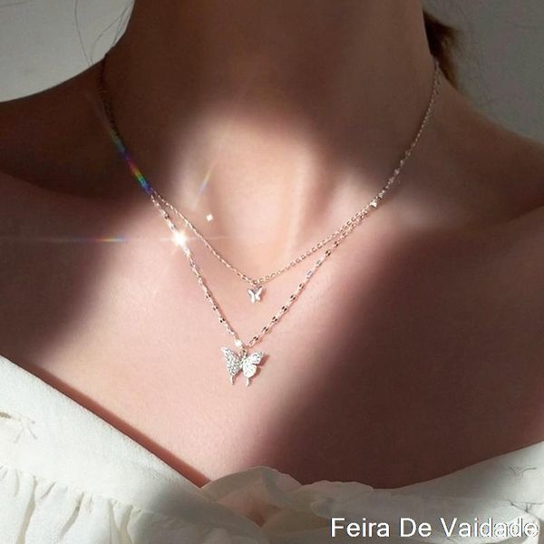 chains 2021 trendy double layer rhinestone butterfly chain choker necklace for women silver color simple necklaces jewelry
chains 2021 trendy double layer rhinestone butterfly chain choker necklace for women silver color simple necklaces jewelry