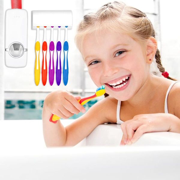 auto automatic toothpaste dispenser holder set wall mount stand 5-compartment toothbrush bathroom accessories holders
auto automatic toothpaste dispenser holder set wall mount stand 5-compartment toothbrush bathroom accessories holders