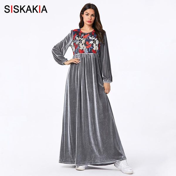 casual dresses siskakia velvet high waist swing a line silver grey thick autumn winter muslim dress elegant black leaves embroidery, Black;gray
casual dresses siskakia velvet high waist swing a line silver grey thick autumn winter muslim dress elegant black leaves embroidery, Black;gray