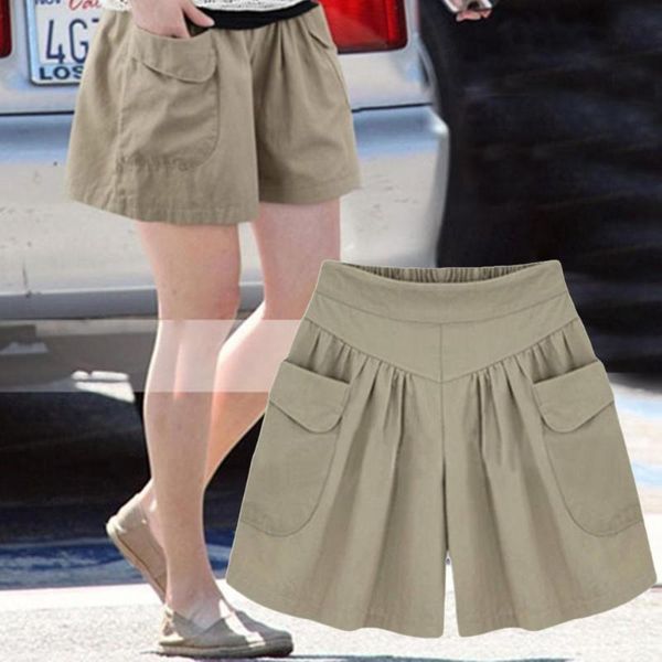 women's shorts ele-choices m-4xl women summer a line female solid color loose short pants for outdoor, White;black
women's shorts ele-choices m-4xl women summer a line female solid color loose short pants for outdoor, White;black