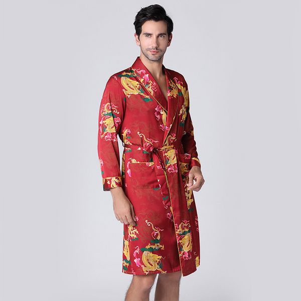 yaoting pajamas men's spring and summer ice silk long sleeve robe men's wedding bathrobe home wear 1671, Black;red
yaoting pajamas men's spring and summer ice silk long sleeve robe men's wedding bathrobe home wear 1671, Black;red