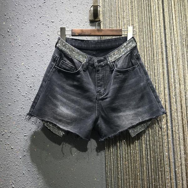 women's jeans deat 2021 summer black rhinestone belt high waist diamonds pockets denim shorts women mg225, Blue
women's jeans deat 2021 summer black rhinestone belt high waist diamonds pockets denim shorts women mg225, Blue