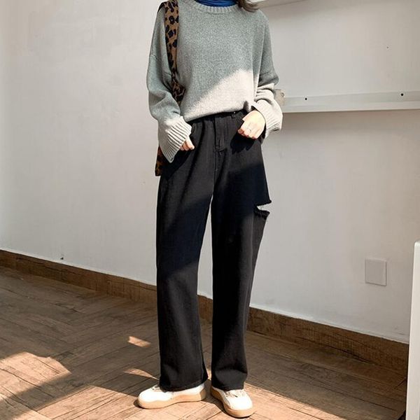 women's jeans woman ripped high waist clothes wide leg denim clothing streetwear vintage quality fashion harajuku straight pants 8 n754, Blue
women's jeans woman ripped high waist clothes wide leg denim clothing streetwear vintage quality fashion harajuku straight pants 8 n754, Blue
