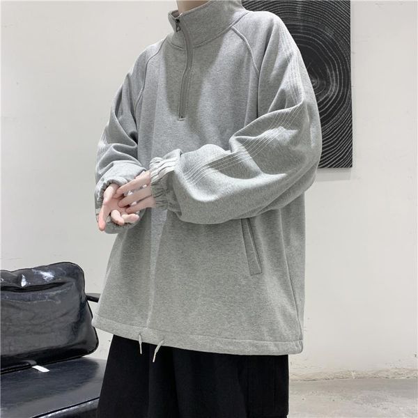 men's hoodies & sweatshirts men pullover no hood with zippers collar hip hop rock punk outwear, Black
men's hoodies & sweatshirts men pullover no hood with zippers collar hip hop rock punk outwear, Black