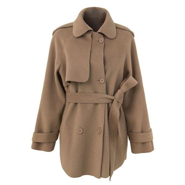 women's wool & blends women fashion with belt loose woolen jacket coat vintage batwing sleeve double breasted female outerwear chic ove, Black
women's wool & blends women fashion with belt loose woolen jacket coat vintage batwing sleeve double breasted female outerwear chic ove, Black