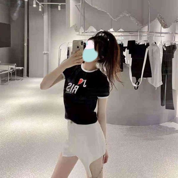 2022 factory wholesale new 21 spring summer fashion dijia love letter printing simple and fresh slim women's short sleeves, White
2022 factory wholesale new 21 spring summer fashion dijia love letter printing simple and fresh slim women's short sleeves, White
