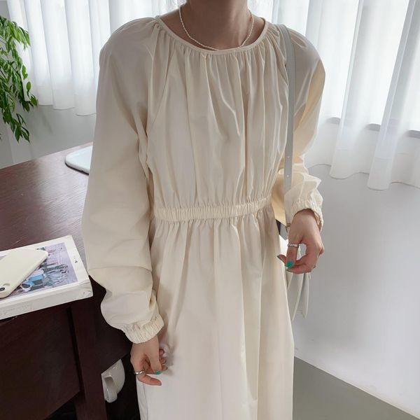 korean trendy pleated elegant japanese minimalist white apricot long-sleeved dress 210427, Black;gray
korean trendy pleated elegant japanese minimalist white apricot long-sleeved dress 210427, Black;gray