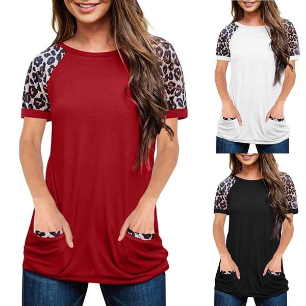 women's t-shirt womens leopard color block summer short sleeve crewneck casual pockets tunic shopping products from clothes, White
women's t-shirt womens leopard color block summer short sleeve crewneck casual pockets tunic shopping products from clothes, White