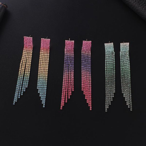 gradient colorful rhinestone long tassel earrings for women dangle wedding earring brincos jewelry fashion gift, Silver
gradient colorful rhinestone long tassel earrings for women dangle wedding earring brincos jewelry fashion gift, Silver