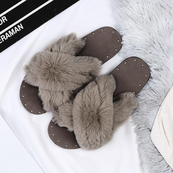 slippers open toe indoor rivet winter women fur low flat with shoes mature leisure concise solid slides cross-tied, Black
slippers open toe indoor rivet winter women fur low flat with shoes mature leisure concise solid slides cross-tied, Black