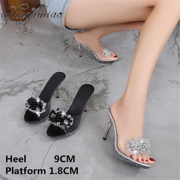 slippers stripper korean version of simple 9cm crystal transparent super high heel women's shoes summer model catwalk large size, Black
slippers stripper korean version of simple 9cm crystal transparent super high heel women's shoes summer model catwalk large size, Black