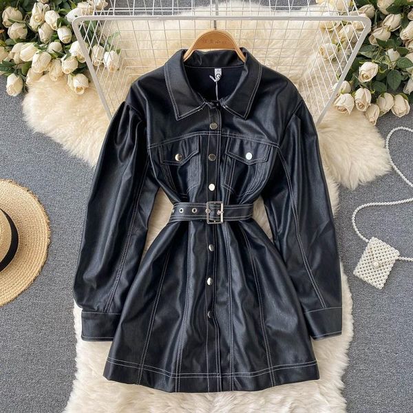 women's trench coats autumn 2021 sweet cool fan car leather jacket retro waist thinner single-breasted puff sleeve kk1341, Tan;black
women's trench coats autumn 2021 sweet cool fan car leather jacket retro waist thinner single-breasted puff sleeve kk1341, Tan;black