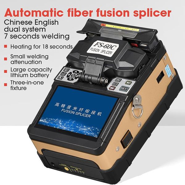 fiber optic equipment fs-60c golden automatic fusion splicer machine splicing
fiber optic equipment fs-60c golden automatic fusion splicer machine splicing