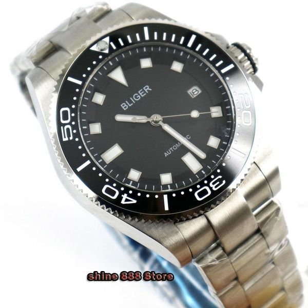 wristwatches 43mm black dial sapphire glass luxury luminous date ceramic bezel automatic men's watch, Slivery;brown
wristwatches 43mm black dial sapphire glass luxury luminous date ceramic bezel automatic men's watch, Slivery;brown