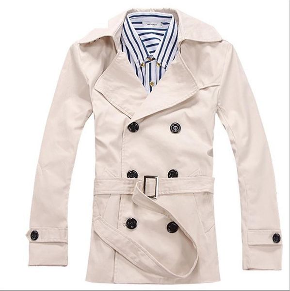 men's trench coats fashion autumn winter cotton lapel slim fit double breasted casual gentleman trench coat with waist, Tan;black
men's trench coats fashion autumn winter cotton lapel slim fit double breasted casual gentleman trench coat with waist, Tan;black