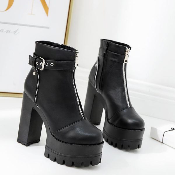 boots 2021 women's ultra high heel women shoes thick platform quality leather ankle for, Black
boots 2021 women's ultra high heel women shoes thick platform quality leather ankle for, Black