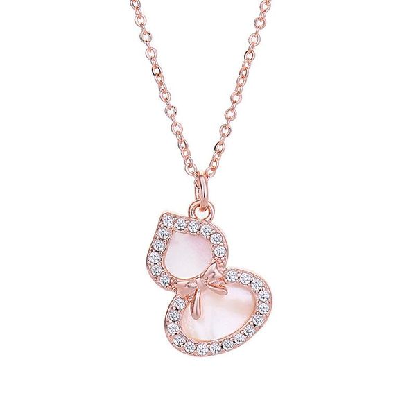 pendant necklaces zircon shell gourd necklace women's girl lucky clavicle chain rose gold color, Silver
pendant necklaces zircon shell gourd necklace women's girl lucky clavicle chain rose gold color, Silver