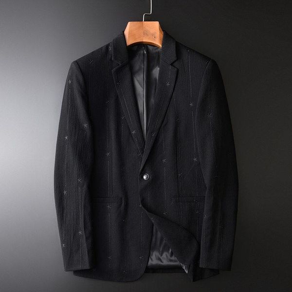men's suits & blazers three dimensional pleated dark texture casual suit for men, White;black
men's suits & blazers three dimensional pleated dark texture casual suit for men, White;black