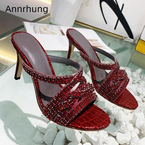 slippers thin heel rhinestone woman luxury jeweled diamond narrow band network open toe genuine leather runway shoes, Black
slippers thin heel rhinestone woman luxury jeweled diamond narrow band network open toe genuine leather runway shoes, Black